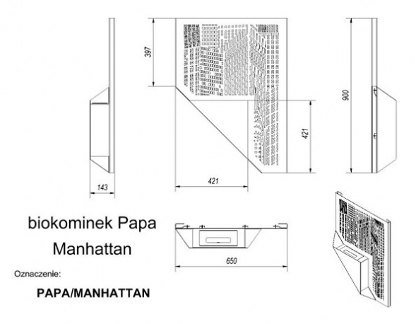 Биокамин Papa Manhattan