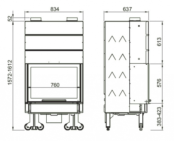 Monoblocco 750 Flat Cast Iron
