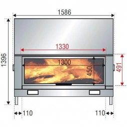 Каминная топка H1600 DF axis