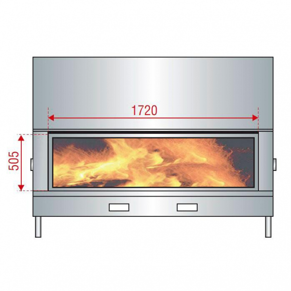 Каминная топка H1600 XXL axis